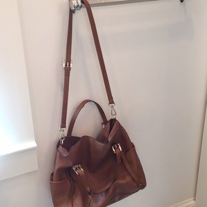 Steve Madden cognac brown leather crossbody bag